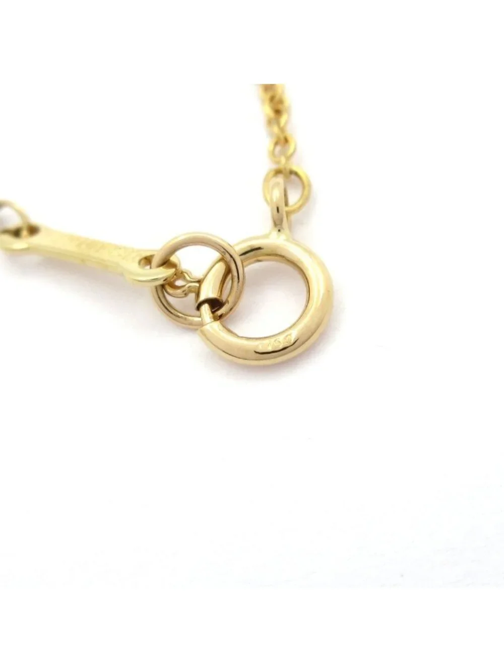 Tiffany & Co Necklace Bean 18k Yellow Gold Diamond